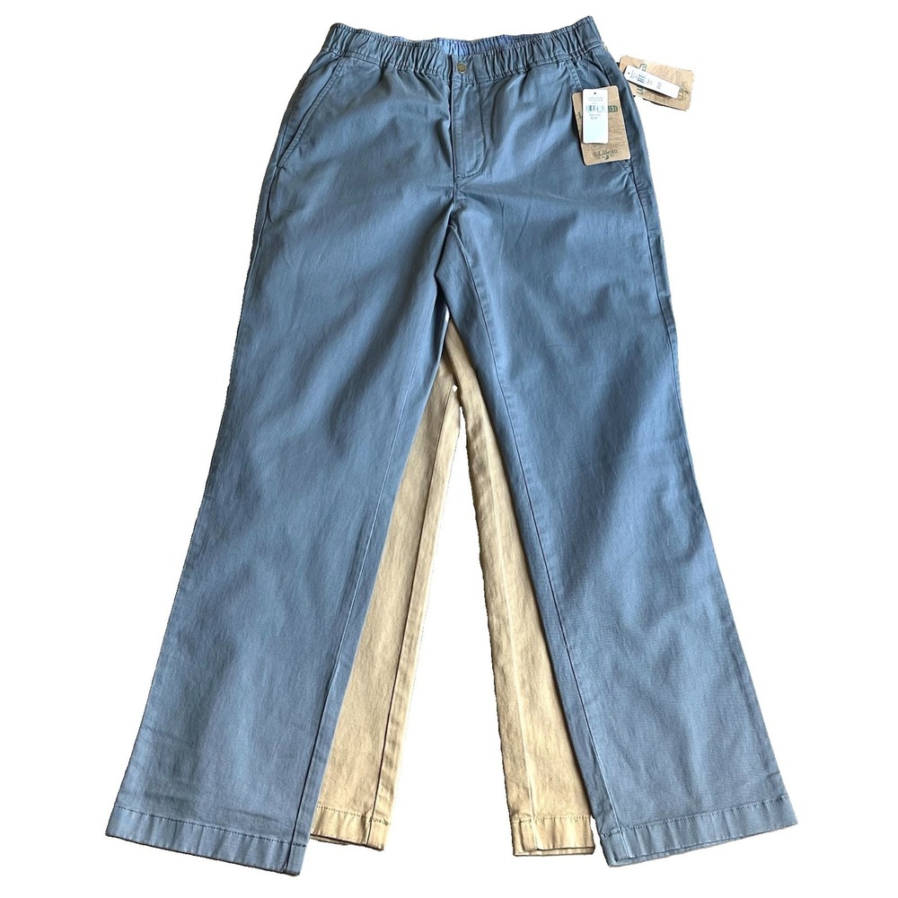 LL Bean Pants Mens 30x29 Lakewashed Standard Fit Straight Gray Khaki Lot Of 2